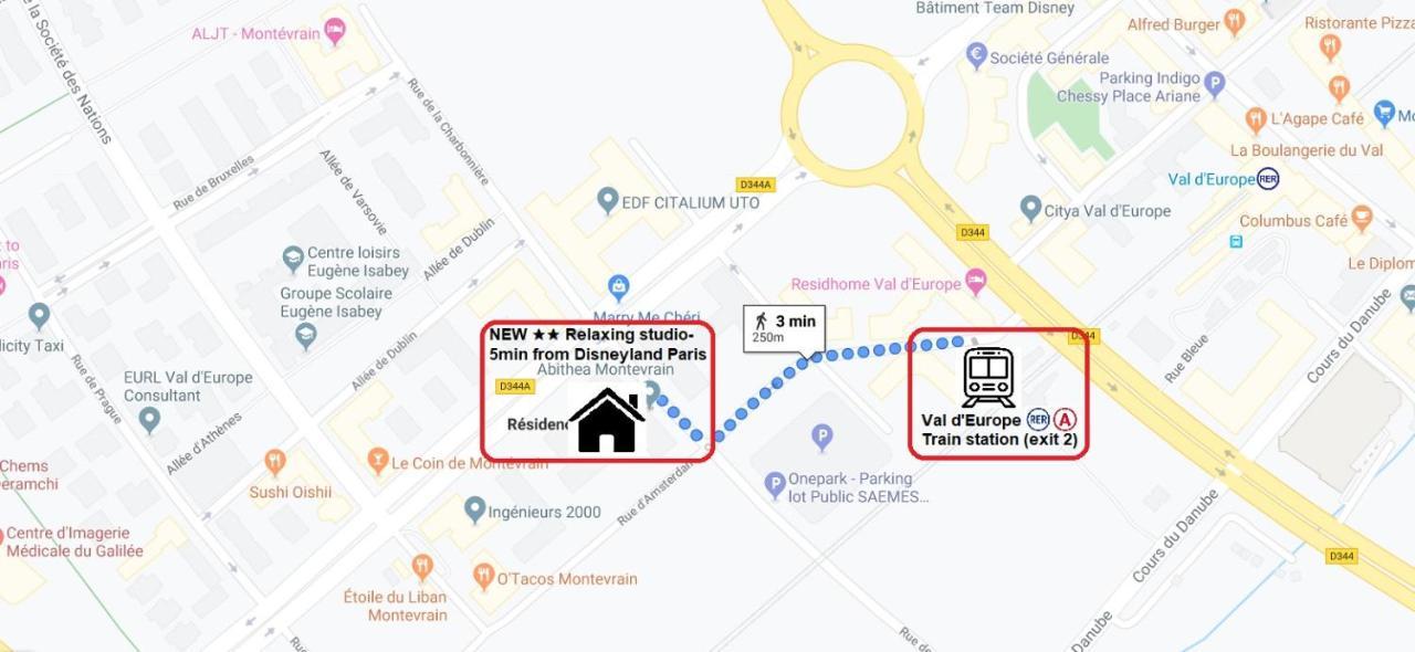 New- Relaxing Studio - 5 Min From Disneyland Paris 몽테브랭 외부 사진